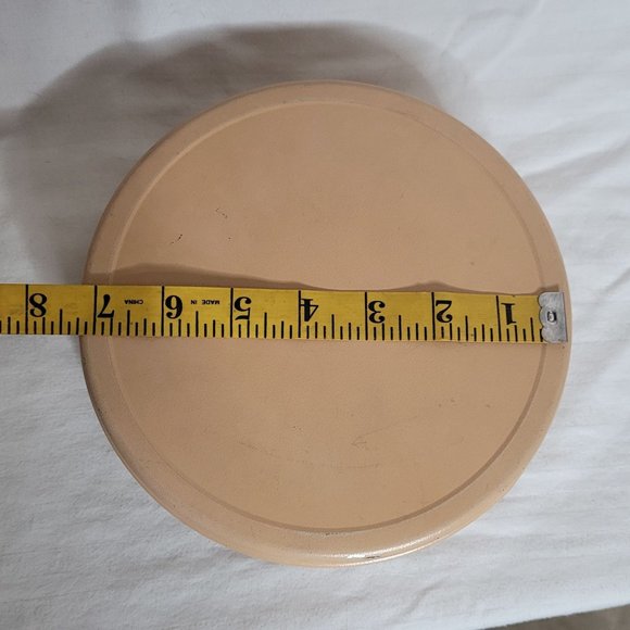 Vintage Metal Candy Tin MCM Retro Light Pink Blue Floral 7.5 Inches Light Wear - Picture 9 of 12